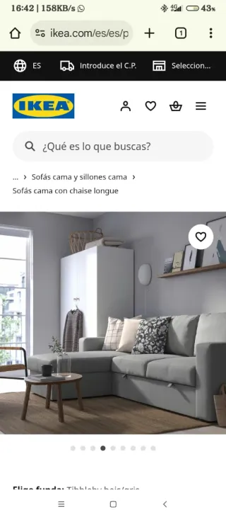 Sofá-cama Barslov Ikea Gris