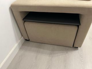 Sofá rinconera beige tela