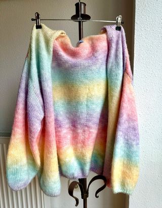 Chaqueta lana multicolor degradado pastel