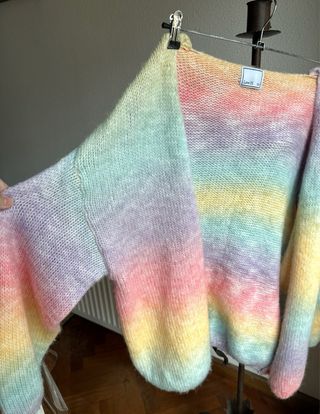 Chaqueta lana multicolor degradado pastel