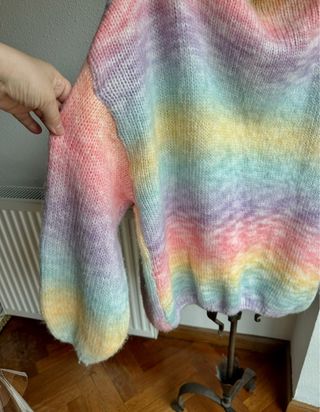 Chaqueta lana multicolor degradado pastel