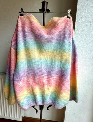 Chaqueta lana multicolor degradado pastel