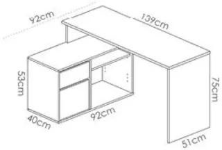 Mesa de oficina beige y blanca