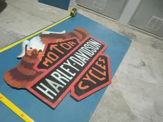 Cartel Harley Davidson Madera Águila