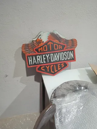 Cartel Harley Davidson Madera Águila