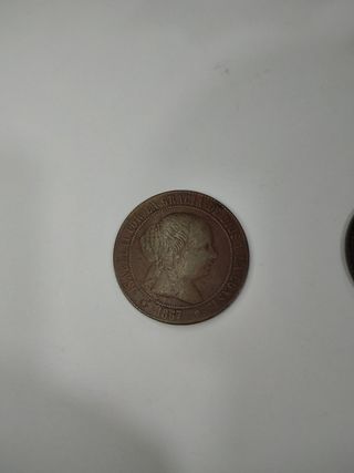 Lote 6 monedas Isabel II 5 Céntimos de Escudo