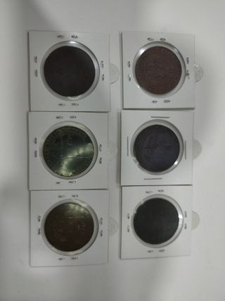 Lote 6 monedas Isabel II 5 Céntimos de Escudo