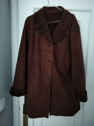 Chaqueta ante marrón forrada pelo T.50