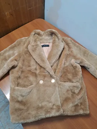 Cazadora pelo mujer beige/marrón