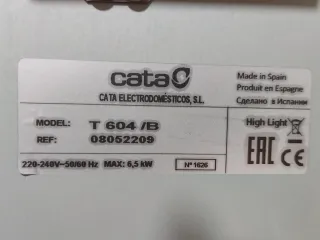 Piani cottura in vetroceramica Cata a 4 fuochi