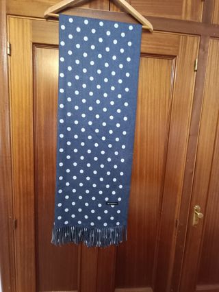 Foulard lunares azul y blanco viscosa lana