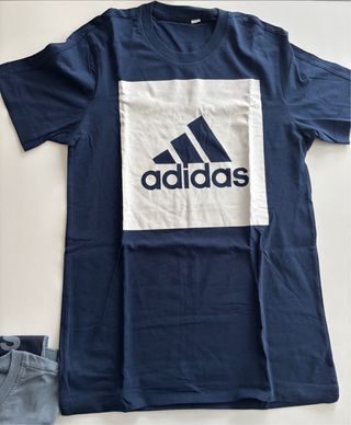 T-shirt Adidas blu con logo