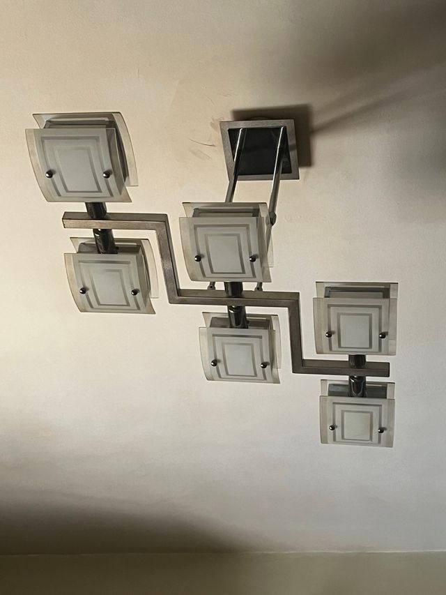 Lámpara de techo moderna cristal y metal