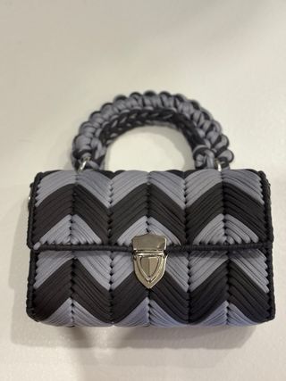 Borsa a mano in tela grigia