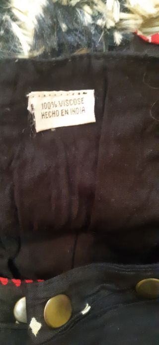 Minifalda Hippie Negra Estampada Talla Única