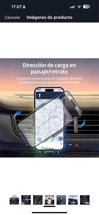 Cargador Inalámbrico Coche 15W