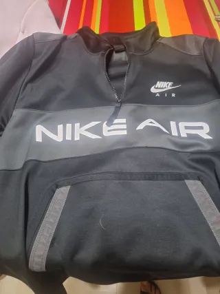 Sudadera Nike Air Media Cremallera Gris Negra