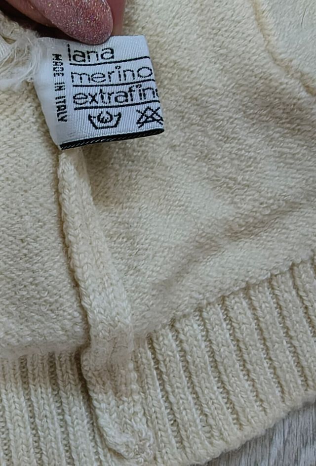 Cardigan Lana Merino Extrafine Beige