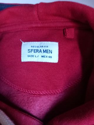 Sudadera con capucha roja talla L