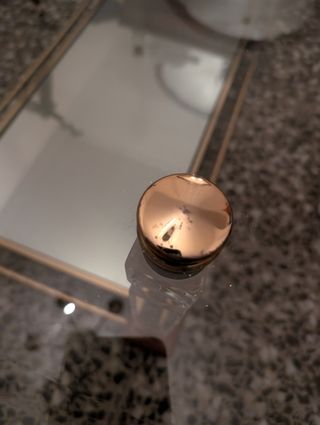 Mesa de centro de cristal y metal dorado