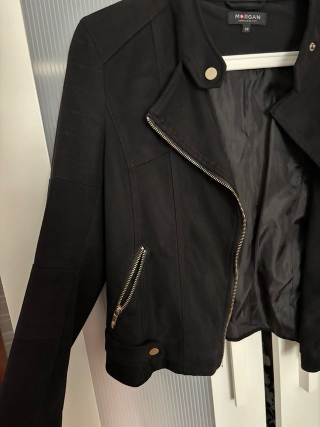 Chaqueta Morgan efecto ante negra Talla M