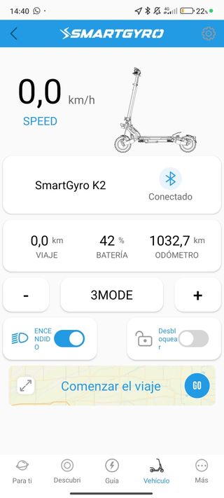 Patinete Eléctrico SmartgyroK2
1032km
P.Negociable