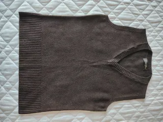 Gilet in pura lana merinos marrone