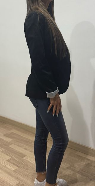 Chaqueta americana / blazer entallada mujer negra