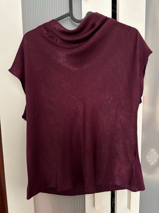 Blusa manga co morada elegante, nueva con etiqueta