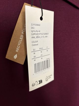Blusa manga co morada elegante, nueva con etiqueta
