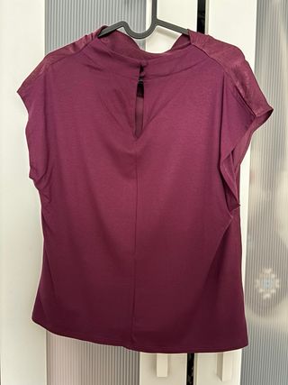 Blusa manga co morada elegante, nueva con etiqueta