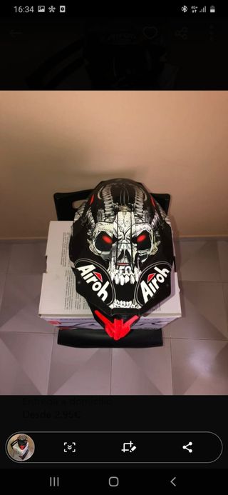 Casco Airoh Moto Negro Naranja completamente nuevo
