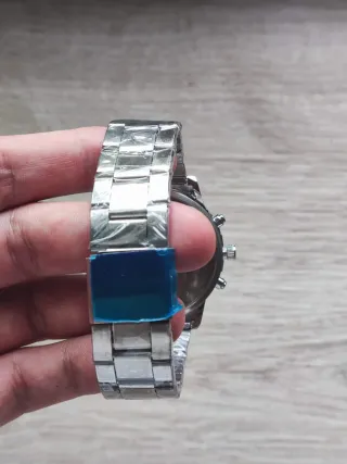 Reloj Geneva Negro y Plateado