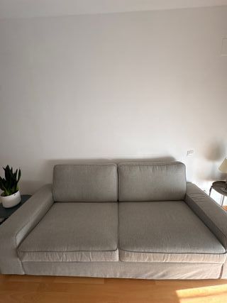 Sofá de 3 plazas gris/beige