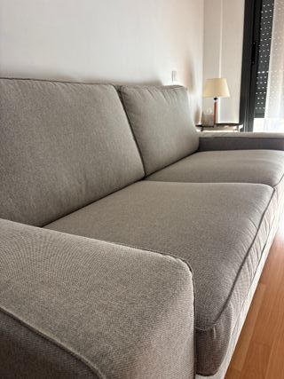 Sofá de 3 plazas gris/beige