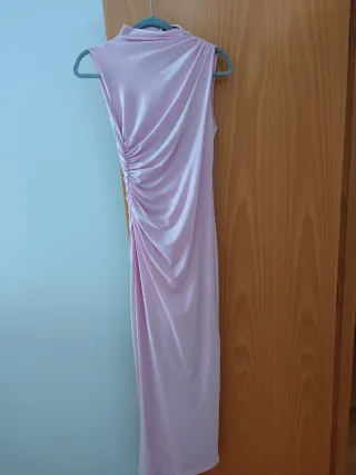 Vestido largo rosa Zara