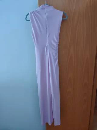 Vestido largo rosa Zara