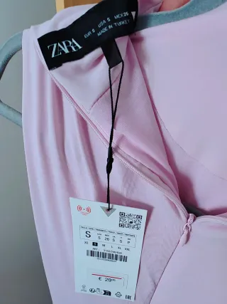 Vestido largo rosa Zara