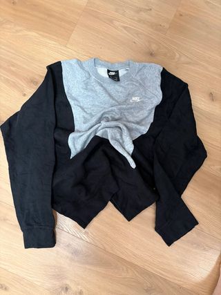 Sudadera Nike Vintage Negra y Gris