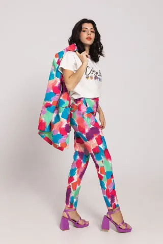 Pantalón pitillo Lolina M multicolor