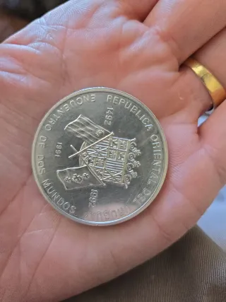 Moneda Uruguay 1992 Encuentro Mundos 
