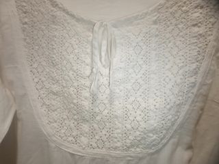 Camisa bordada vintage blanca de mujer