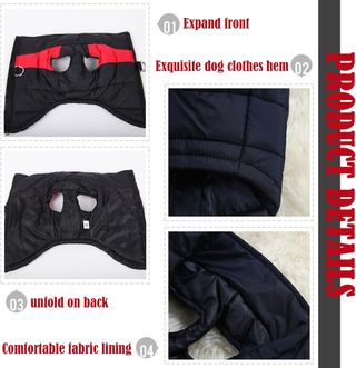 ✨ - BDSHUNBF Chaqueta de Invierno para Perros, Abr