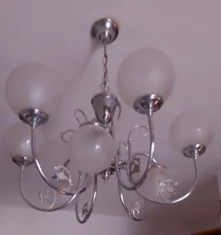 Lámpara de techo araña cristal y metal