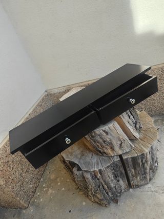 Recibidor/Estantería Pared Negro Metal/Madera