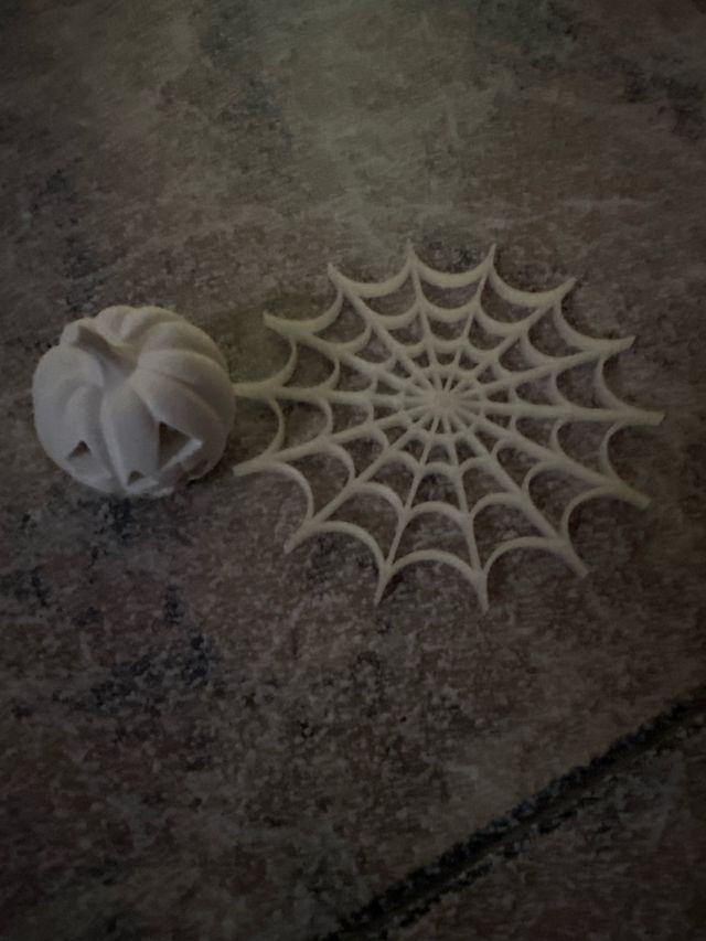 Decoración Halloween Calabaza y Telaraña UV