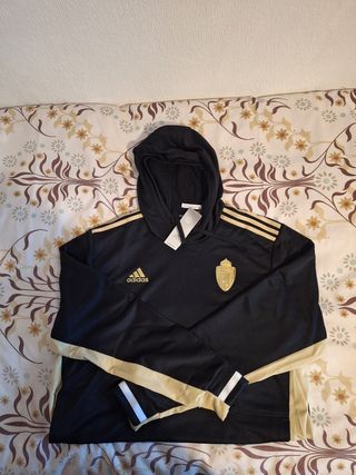 Sudadera Adidas Real Valladolid Negra y Dorada