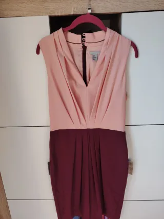 Vestido H&M rosa y burdeos Talla S