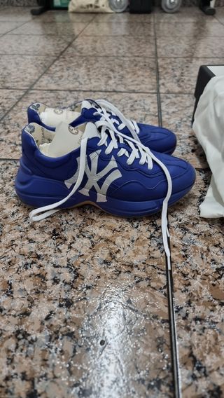 Zapatillas Gucci NY Yankees Azul Plata