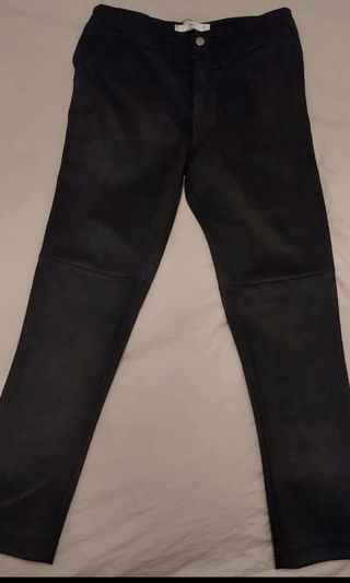 Pantalones Mango antelina negros